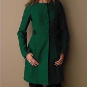 NWOT Banana Republic Green Wool Fitted Peacoat